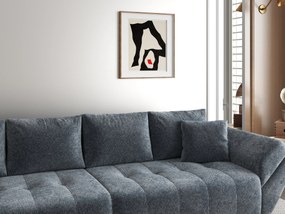 Canapea extensibilă dumonde cu ladă de depozitare si sezut confortabil din spuma high-density, Berlin Euphoria Graphit 300x100 cm