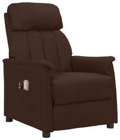 3098500 vidaXL Fotoliu de masaj electric rabatabil, maro, piele ecologică