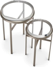 Set de 2 Masute LUX, Otel Periat, Sticla, Hoxton