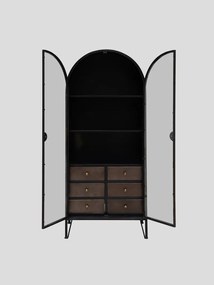 Vitrina din metal si sticla, cu 2 usi, aspect vintage, Walton