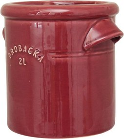 Ghiveci din ceramică glazurată manual 2L burgundy, „Brobacka"