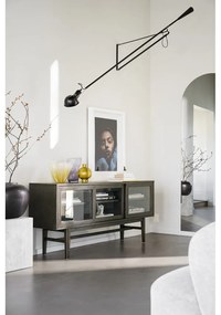 Vitrină maro cu aspect de lemn de stejar cu ușă glisantă 170x75 cm Hazelton – Rowico