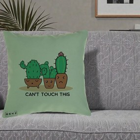 Perna Decorativa Cactus Funny Can't Touch This, 40x40 cm, Verde, Husa Detasabila, Perna Inclusa, BEKZ®