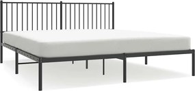 vidaXL Cadru de pat metalic cu tăblie, negru, 183x213 cm