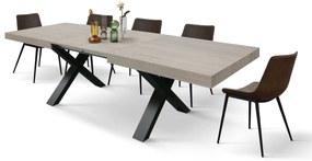 Masa Linda extensibila, blat PAL - BLAT ULM, PICIOR NEGRU - 160 cm / 90 cm / h 77