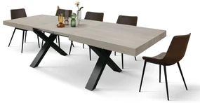 Masa Linda extensibila, blat PAL - BLAT ULM, PICIOR NEGRU - 160 cm / 90 cm / h 77