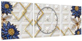 Tablou - Flori de diamant (cu ceas) (90x30 cm)