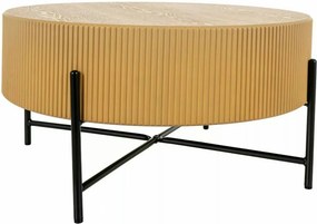 Măsuță cafea TUCA, stejar/negru mat, furnir/metal/MDF, 80x80x40 cm
