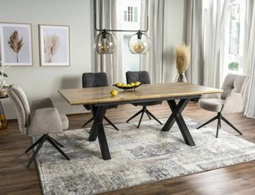 Masa extensibila Xaviero II stejar artizan/negru L160-240xl90 cm
