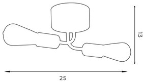 Lustră aplicată BRENDA 2xE27/60W/230V neagră/aurie