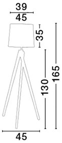 Lampadar cu trepied din lemn Alma NVL-60201