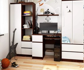 Masă PC Bhaskar  (wenge + Alb) (S). 1069670