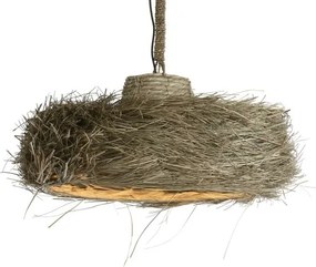 Lustră suspendată boho din fibre naturale, 64x64x34 cm, „Solea"