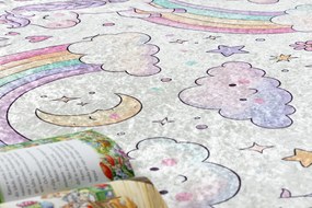 BAMBINO 61400 cerc covor lavabil Inorog, curcubeu pentru copii anti-alunecare - cremă / roz