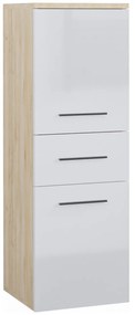 MEBLINE Dulap de baie montat pe perete LUPO LP3 Stejar artisan / Alb gloss