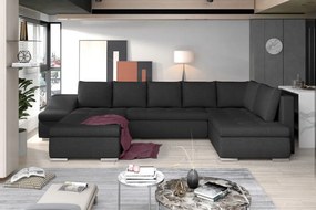 Canapea modulara, extensibila, cu spatiu pentru depozitare, 340x88x200 cm, Giovanni L02, Eltap (Culoare: Gri pepit / Alb)