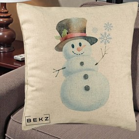 Perna Decorativa Om de Zapada cu Joben si Vasc, 40x40 cm, Bej, Husa Detasabila, Perna Inclusa, BEKZ®