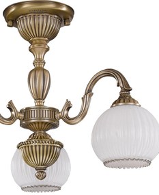 Lustra aplicata cu 3 brate clasic design italian din alama, sticla 9200 RA-PL. 9220/3
