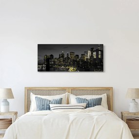 Tablou cu metropolă nocturnă (120x50 cm)