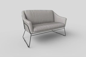 Canapea SOFT XL, gri deschis/negru, stofa/metal, 125x77x83 cm