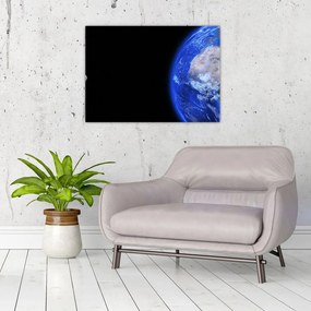 Tablou pe sticlă - Luna și Pământul (70x50 cm)