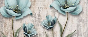 Tablou - Flori texturate (120x50 cm)