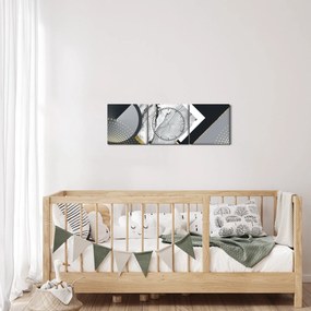 Tablou - Colaj texturat (cu ceas) (90x30 cm)