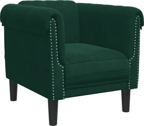 vidaXL Fotoliu canapea, verde închis, catifea