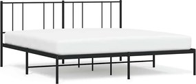 vidaXL Cadru de pat metalic cu tăblie, negru, 193x203 cm