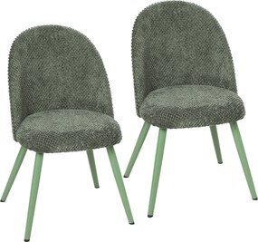 HOMCOM Set 2 Scaune pentru Dining din Catifea cu Șezut Tapițat, Verde Închis | Aosom Romania