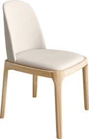 Scaun de sufragerie, natural/bej, piele ecologică, ZENTRA