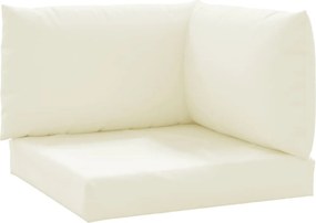 vidaXL Perne de canapea din paleți, 3 buc., alb crem, material textil