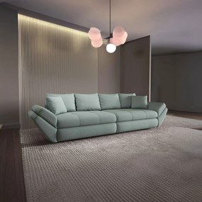 Canapea extensibilă dumonde cu ladă de depozitare si sezut confortabil din spuma high-density, Loana Enjoy Mint 300x100 cm
