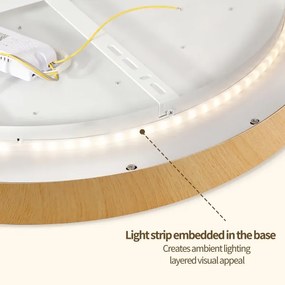 Brilagi-LED Corp de iluminat dimabil GLASS POOL DOUBLE LED/60W/230V 50 cm, decor lemn + telecomandă