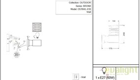 Aplica de exterior cu protectie IP54, Bronx up MYO576WL-01B