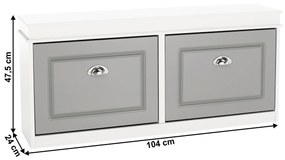 Pantofar, 2 compartimente, alb/gri, SEBER TYP 4