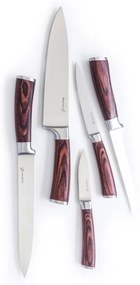 Set de cuțite Gourmet Nature G21, 5 bucăți, suport de bambus