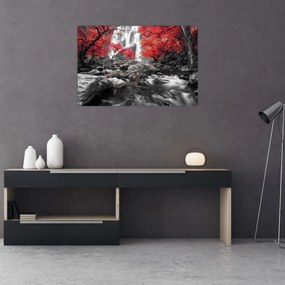 Tablou - Cascade în peisajul de toamnă (90x60 cm)