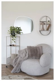 Fotoliu gri deschis cu tapițerie din țesătură bouclé Messina – House Nordic