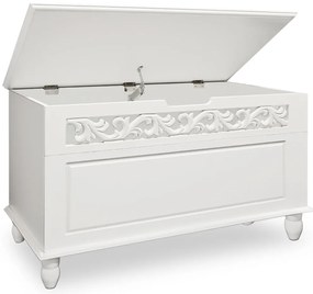 Ladă din lemn JERSEY, 80x40x48cm, alb Casaria