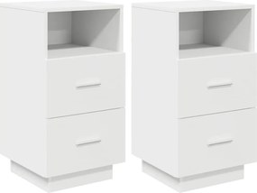 vidaXL Noptiera cu 2 sertare alb 36x36x68 cm