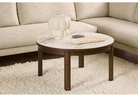 Măsuță de cafea bej-maro închis rotundă cu blat ceramic ø 90 cm Southampton – Actona