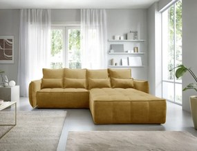 Coltar tapitat, extensibil, cu spatiu pentru depozitare, 265x196x88 cm, Campo RT01, Eltap (Culoare: Bej / Relax 20)