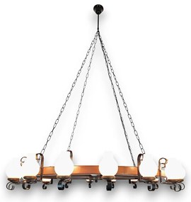 Candelabru rustic fabricat manual din lemn Roata 16L