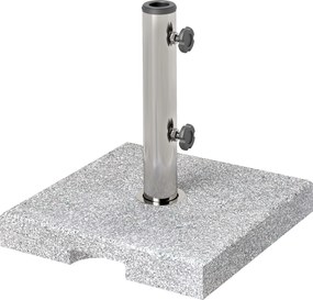 Outsunny Bază pentru Umbrelă din Granit 21 kg, Bază Pătrată pentru Umbrele de Exterior cu Mânere și 2 Butoane Reglabile, Ideală pentru Grădină, Patio, Marginea Piscinei, Gri | Aosom Romania