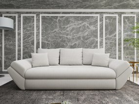 Canapea extensibilă dumonde cu ladă de depozitare si sezut confortabil din spuma high-density, Loana Zoom Cream 250x100 cm
