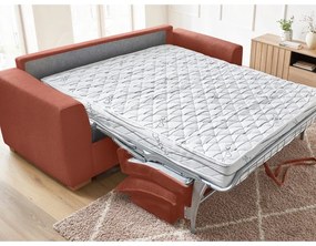 Canapea cărămizie extensibilă cu tapițerie din catifea reiată 225 cm Augustin – Bobochic Paris