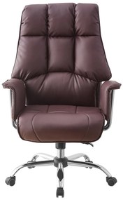 Scaun directorial, buretare generoasa, functie inclinare, piele PU, Maro