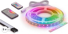 SET 1x bandă LED RGBW NEO LITE LED/24W/230V 5 m IP65 Wi-Fi + 5x profil de 1 m + telecomandă