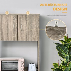 HOMCOM Bufet Modern pentru Bucătărie, Dulapuri și Sertare, Rafturi Reglabile, PAL, Gri, Spațiu Optimizat | Aosom Romania